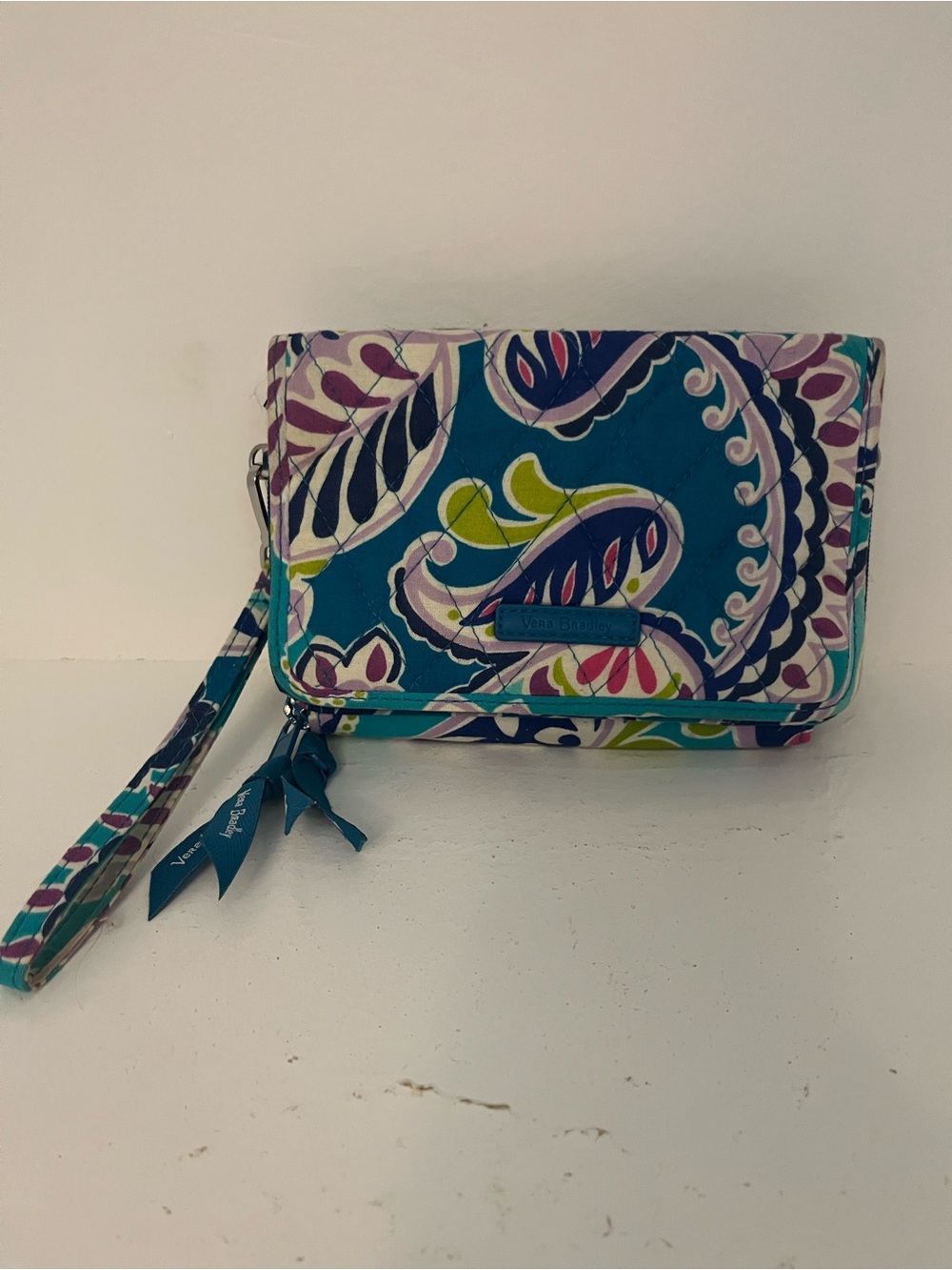 Vera Bradley Waikiki Paisley Go Ahead Convertible Crossbody Shoulder Bag Logo